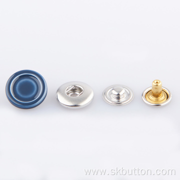 Fashion brass metal cap ring prong snap button